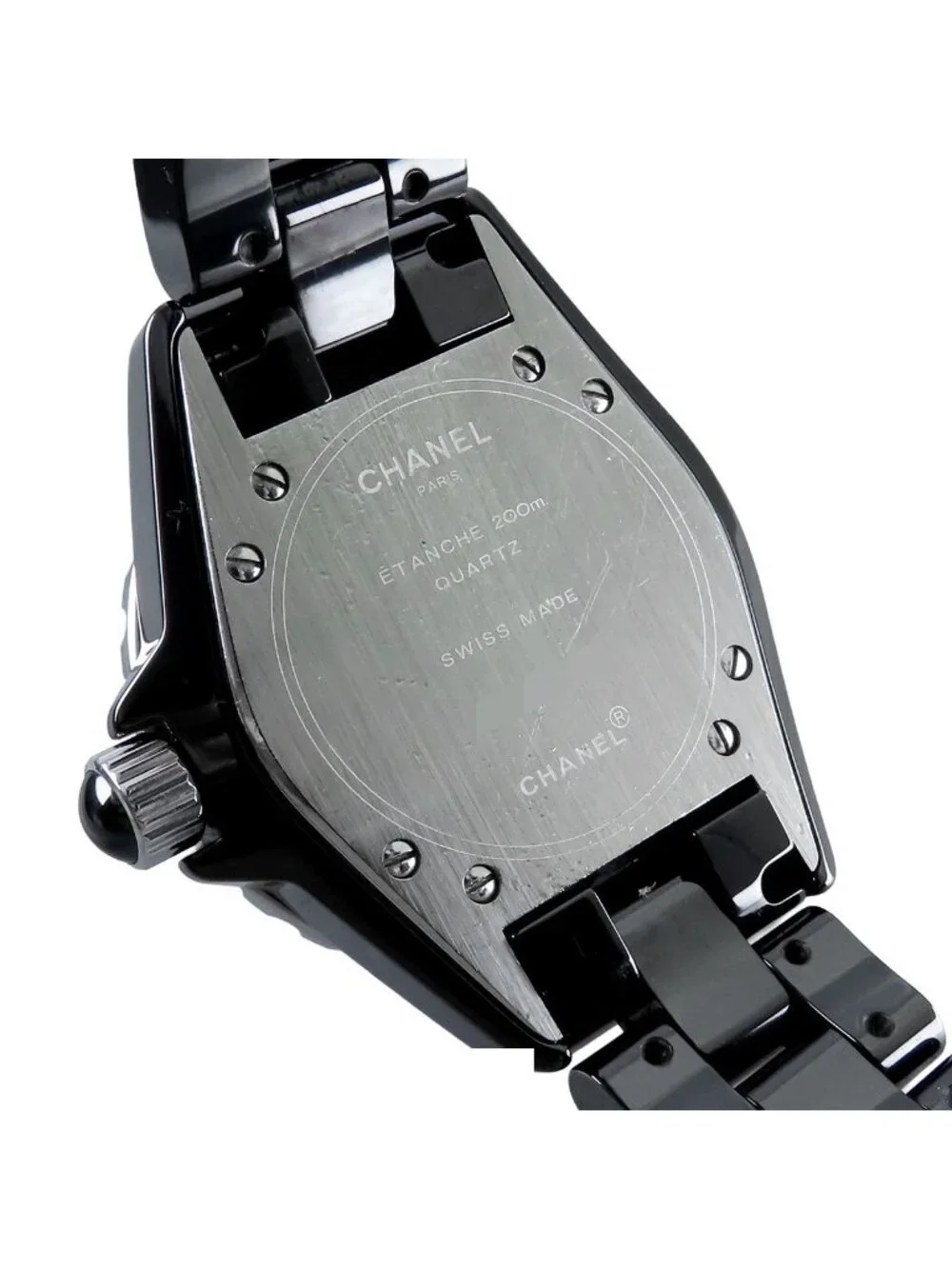 Chanel Black Ceramic SS 33 Date Watch Quartz